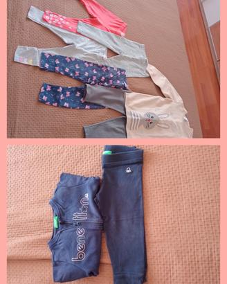 leggins+maxi pull+tuta bimba 18/24 mesi 