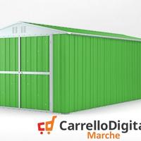 Box garage auto in Acciaio 327x611cm verde chiaro