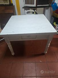 tavolo quadrato allungabile  shabby chic