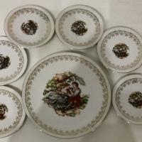 Servizio piatti Vintage Bordo Oro Decoro Romantico