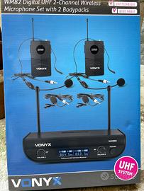 Vonyx WM82 kit radiomicrofoni wireless UHF NUOVO!!