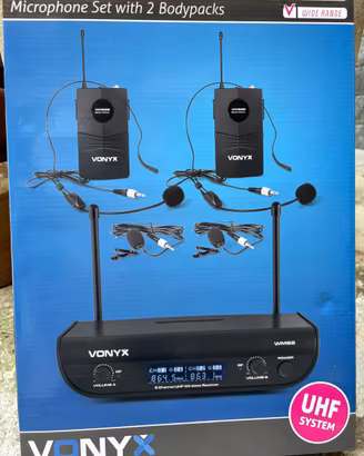 Vonyx WM82 kit radiomicrofoni wireless UHF NUOVO!!