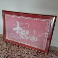Quadro incorniciato fatto all' uncinetto 