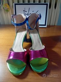Sandali multicolor metallizzati Sergio Todzi. 