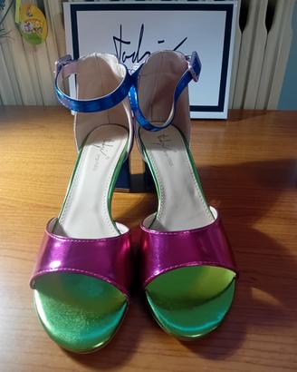 Sandali multicolor metallizzati Sergio Todzi. 