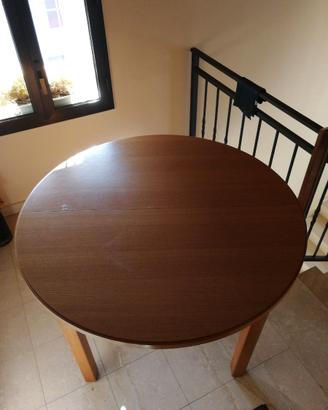 Tavolo rotondo allungabile in legno 120-160 cm