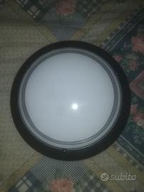 Plafoniera nera metallo e vetro 30cm