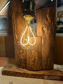 lampada legno artigianale