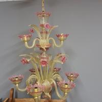 lampadario in vetro di murano a 9 punti luce 