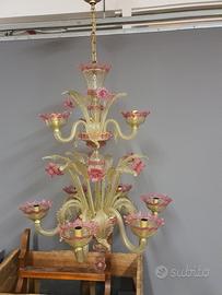 lampadario in vetro di murano a 9 punti luce 