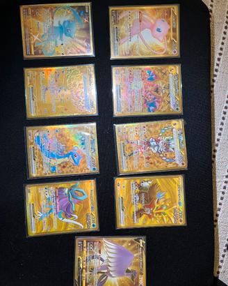 Pokemon Card Bundle 9x Gold NM Pikachu Charizard