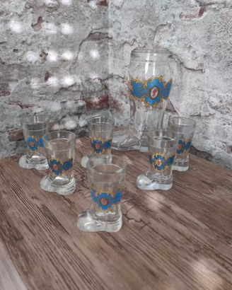 Set di bicchierini vintage anni '70 stivali