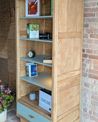 Libreria/ Dispensa Vintage legno e verde Salvia