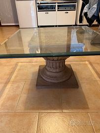 tavolino da soggiono base in cristallo