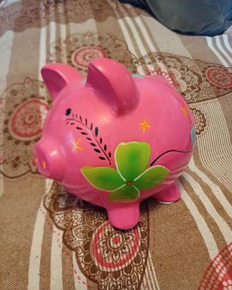 Salvadanaio porcellino Rosa Fiorito