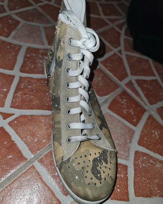 Scarpa donna alte strass mimetico