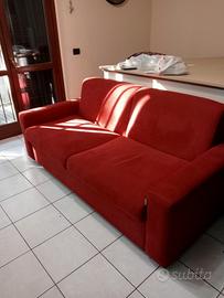 Divano letto in alcantara rosso 