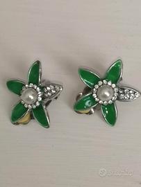 orecchini smaltati verdi