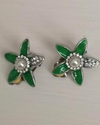 orecchini smaltati verdi