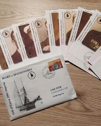15 cartoline timbrate "Mare e Massoneria" 2002