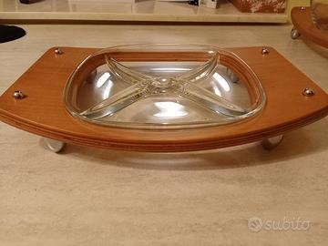 antipastiera il legno e vetro 