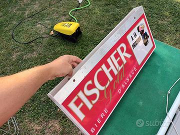 Insegna pubblicitaria vintage della birra Fischer