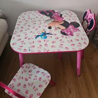 Tavolino in legno minnie + sedie