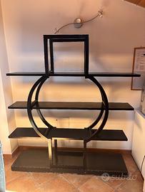 MOBILE ETNICO DIVISORE AMBIENTI LEGNO LACCATO NERO