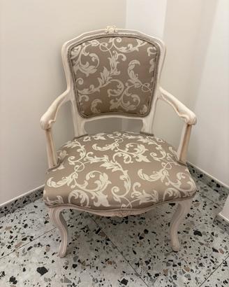 Poltrona shabby chic stile barocchetto