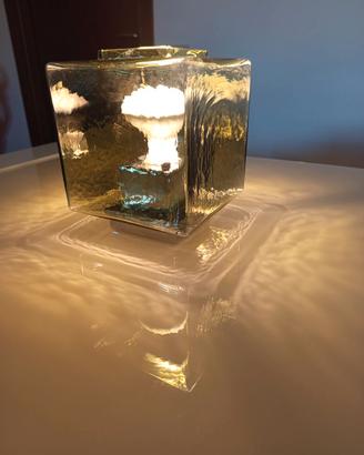 Lampada in vetro vintage design cubo