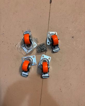 Set 4 Rotelle per Mobili 50 mm con Freno - 270KG