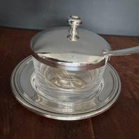 Formaggera in cristallo e argento