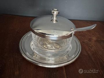 Formaggera in cristallo e argento