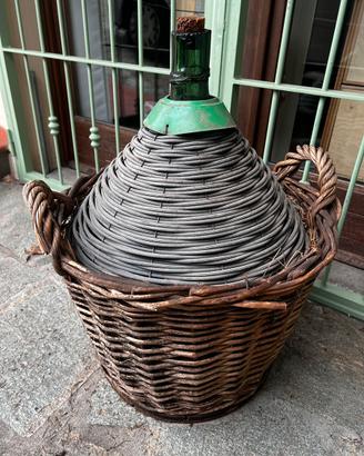 Damigiana vintage 50 Litri con cesta in vimini