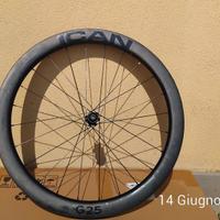 RUOTE GRAVEL CARBONIO DISC TBLES 50MM CANALE 25 MM