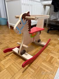 Cavallino dondolo legno