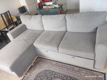 divano letto ikea con chaise-lounge/trattabile