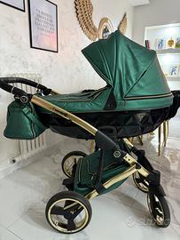 Trio Junama verde smeraldo in ecopelle