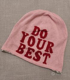 Benetton Cappello Cotone Rosa Leopardato tg U