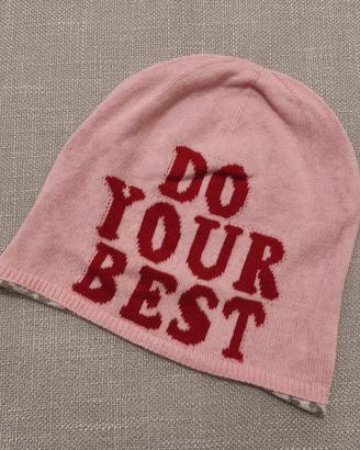 Benetton Cappello Cotone Rosa Leopardato tg U