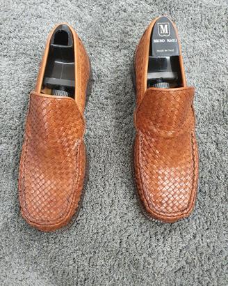 Bruno Magli 41 mocassino intrecciato cuoio