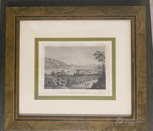 Stampa veduta città di Como 1845