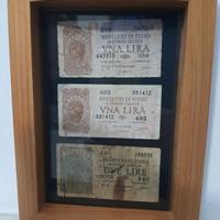 Lire Italiane banconote storiche in quadretto