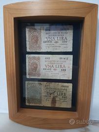 Lire Italiane banconote storiche in quadretto