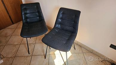 Set 2 Sedie in vera pelle per soggiorno,studio,etc