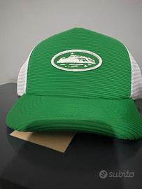 Corteiz Short Peak Trucker Hat - Green/White