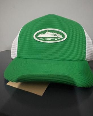 Corteiz Short Peak Trucker Hat - Green/White