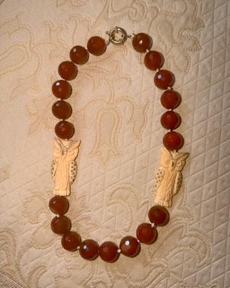 Collana in avventurine con gufi!