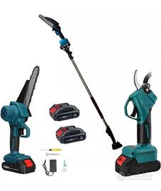 KIT ASTA MOTOSEGA 6" + FORBICE CESOIA 2 BATTERIA