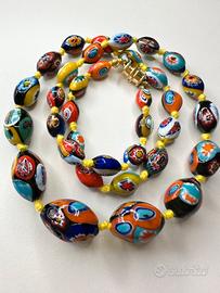 Collana Veneziana in vetro di Murano Millefiori
